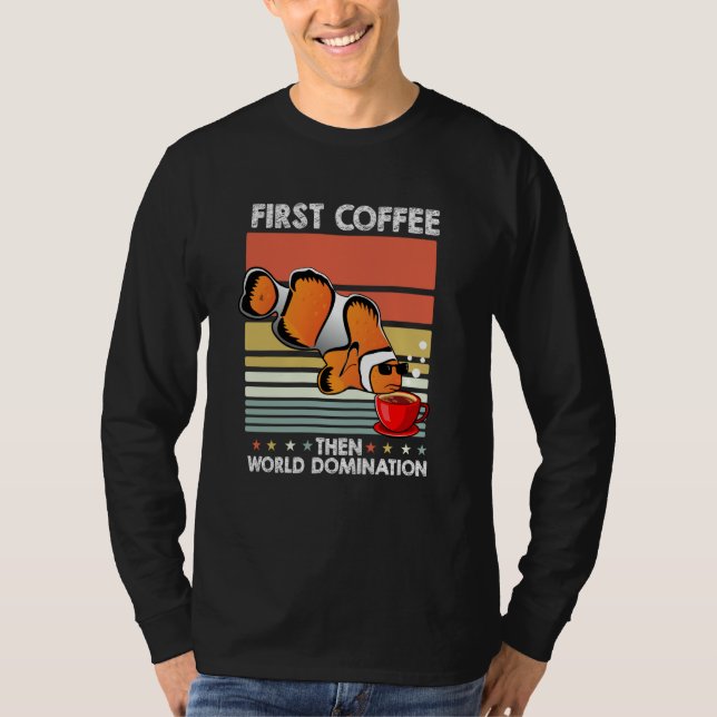 Retro Anemonefish Sunglasses Coffee  Vintage Clown T-Shirt (Vorderseite)