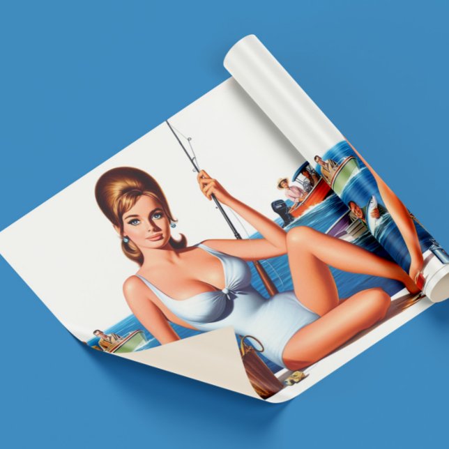 Retro-Angeln Pin-up Geschenkpapier (Von Creator hochgeladen)