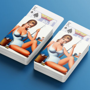 Retro-Angeln Pin-up Spielkarten