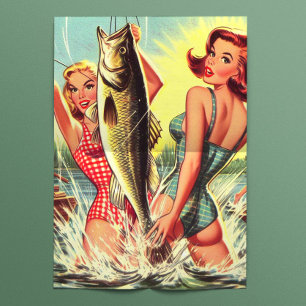 Retro-Angeln Pinups Seidenpapier