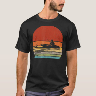 Retro-Angeln Vintage-Fischer-Silhouette Outdoor T-Shirt