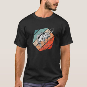 Retro-Angeln Vintage Fliegenfischen Bass Fisch T-Shirt