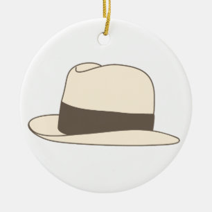 retro angeredeter Fedora-Hipsterhut Keramikornament