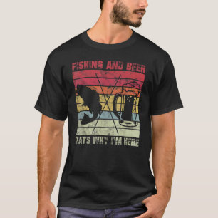Retro Angler Angeln und Bier für Fischer T-Shirt