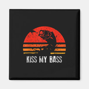 Retro-Angler-Shirt Kiss My B Vintage-Geschenk Magnet