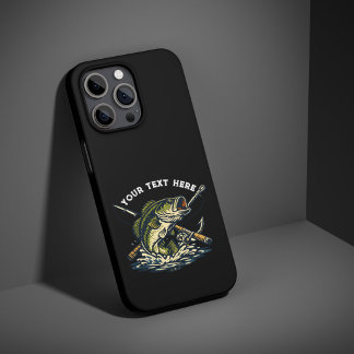 Retro-Anglerclub-Bass-Fisch-Emblem iPhone 16 Pro Max Hülle