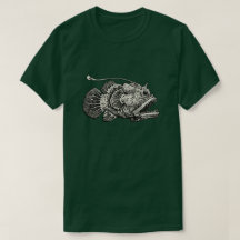 Retro-Anglerfisch-Tiefsee-Kreatur-Radierungskunst