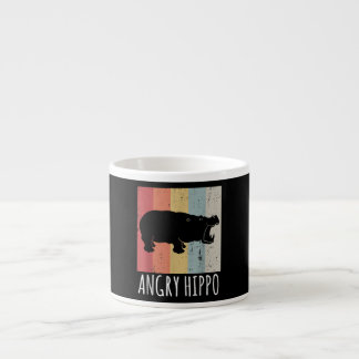Retro Angry Hippo - Vintager Hippopotamus Espressotasse