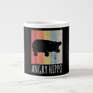 Retro Angry Hippo - Vintager Hippopotamus Jumbo-Tasse