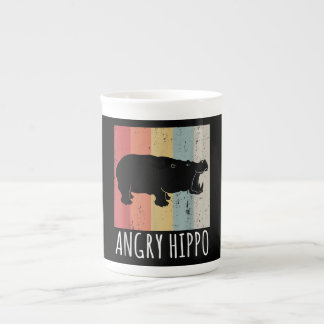 Retro Angry Hippo - Vintager Hippopotamus Prozellantasse