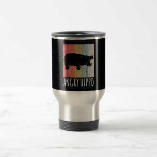 Retro Angry Hippo - Vintager Hippopotamus Reisebecher