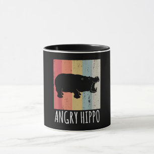 Retro Angry Hippo - Vintager Hippopotamus Tasse