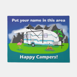 Retro Anhängerfußmatte, aquamarin, Singleachse, 18 Fußmatte