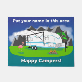 Retro Anhängerfußmatte, aquamarine, Doppelachse, Fußmatte