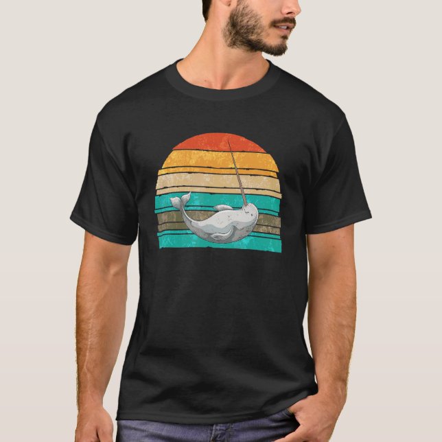 Retro Animal Narwhal 1 T-Shirt (Vorderseite)