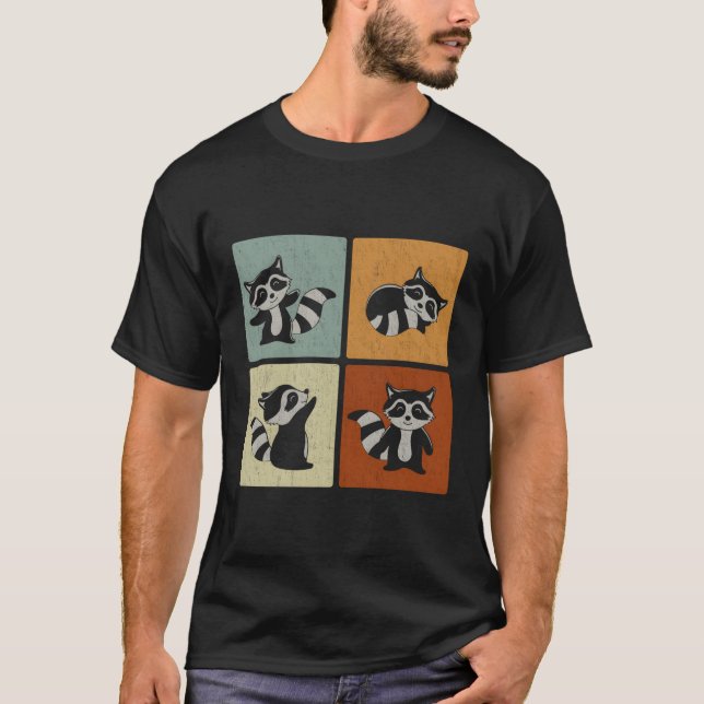 Retro Animal Racoon T-Shirt (Vorderseite)
