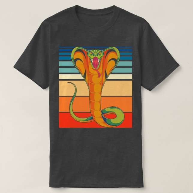 Retro Animal Reptile Lover Pet Cobra Schlange T-Shirt (Design vorne)
