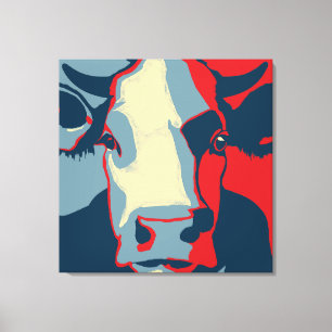 Retro Animal Wall Pop Art Cow Portrait Leinwanddruck