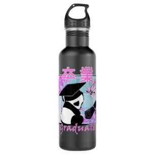 Retro Anime Abschluss Ideen Panda Japanisch Ka Edelstahlflasche