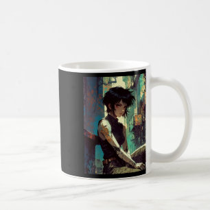 Retro Anime Cyberpunk Mädchen dystopische Zukunft  Kaffeetasse