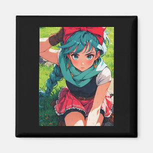 Retro-Anime-Mädchen Fantasy-Abenteurer Brave Entde Magnet
