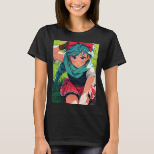 Retro-Anime-Mädchen Fantasy-Abenteurer Brave Explo T-Shirt