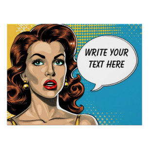 Retro Anpassbarer weiblicher Text Poster
