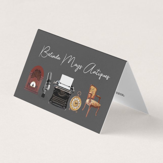 Retro Antiques Dealer Visitenkarte Stil Visitenkarten (Vorderseite)