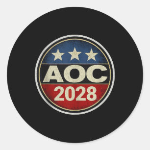 Retro Aoc 2028 Kampf Oligarchie Protest Résist Ber Runder Aufkleber