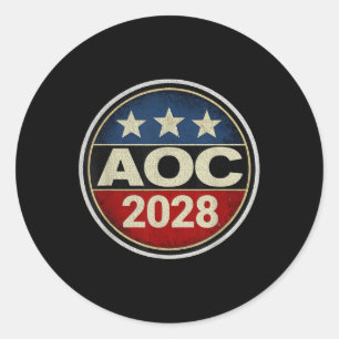Retro Aoc 2028 Kampf Oligarchie Protest Résist Ber Runder Aufkleber