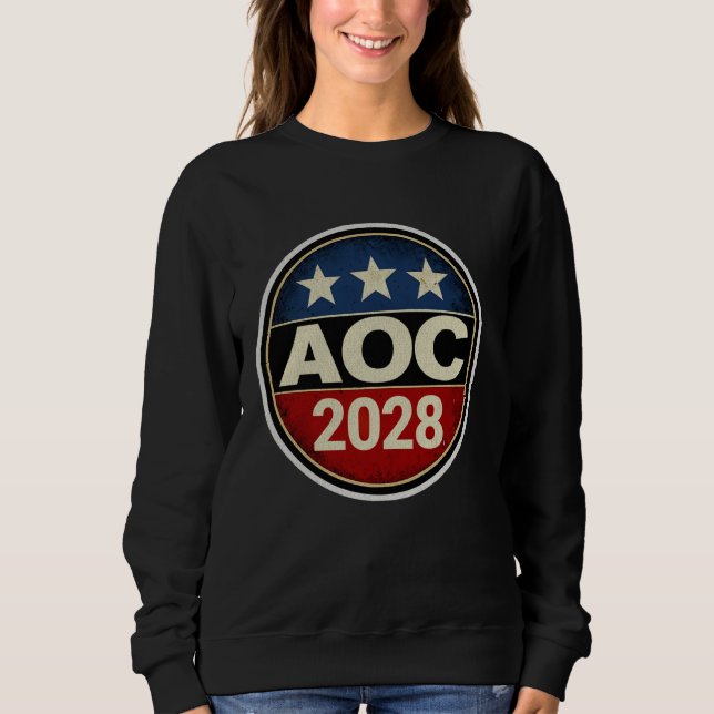 Retro AOC 2028 Kampf Oligarchie Protest Résist Ber Sweatshirt (Vorderseite)