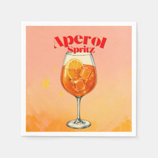 Retro Aperol Spritz Cocktail-Party Serviette