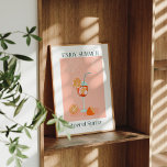 Retro Aperol Spritz | Sommer genießen Poster<br><div class="desc">Trendy boho Poster eines Retro-Aperol Spritz Cocktail im Sommer. Fügen Sie diesem Design Ihre benutzerdefinierte Formulierung hinzu, indem Sie die "Diese Vorlage bearbeiten"-Felder auf der rechten Seite des Elements verwenden, oder klicken Sie auf die blaue Schaltfläche "Anpassen", um den Text anzuordnen, die Schriftart und Farben zu ändern und um diesem...</div>