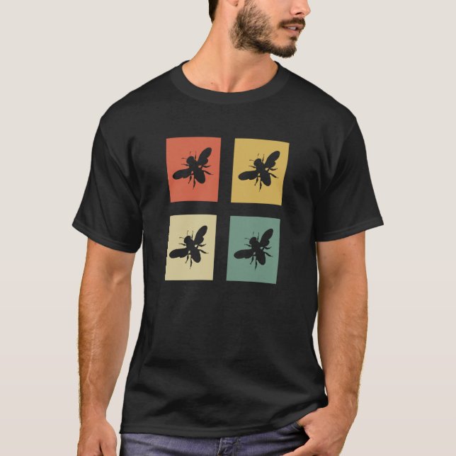 Retro Apiary Nature Beehive Honeycomb Insect Bees T-Shirt (Vorderseite)