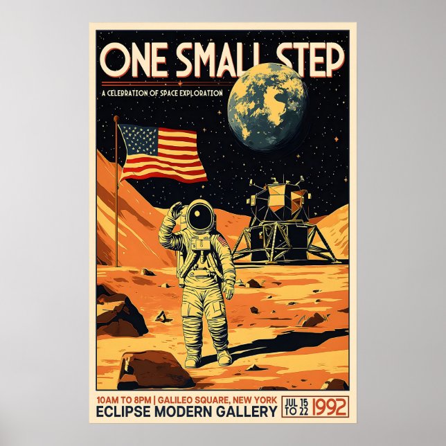 Retro-Apollo-11-Mondlandungsplakat Vintage-Weltrau Poster (Vorne)