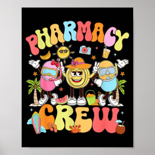 Retro-Apothekencrew Sommerurlaub Pharmatechniker Poster
