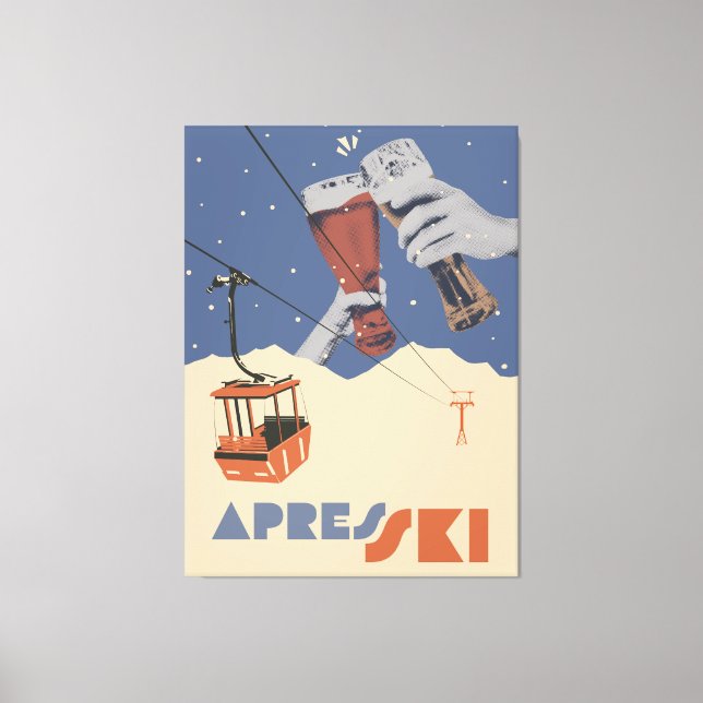 Retro Après-Ski  Leinwanddruck (Vorderseite)