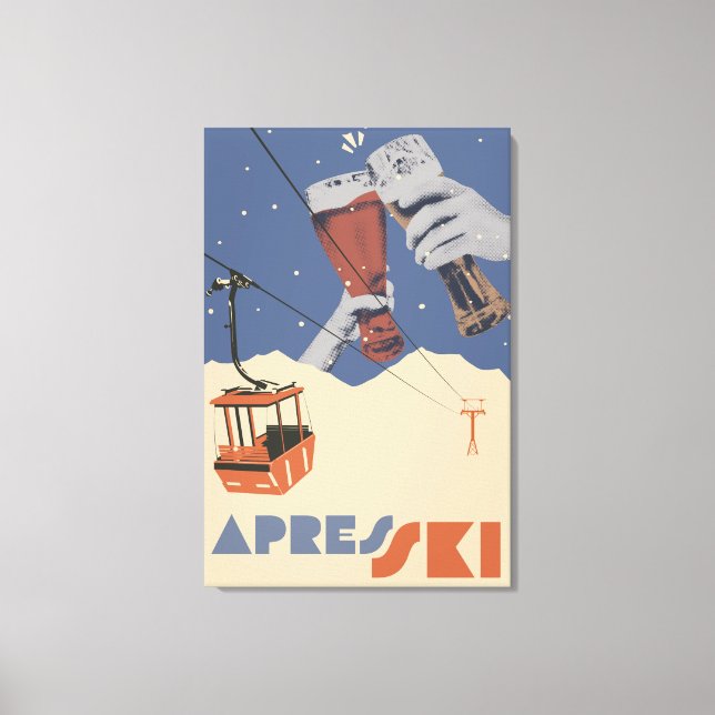 Retro Après-Ski  Leinwanddruck (Vorderseite)