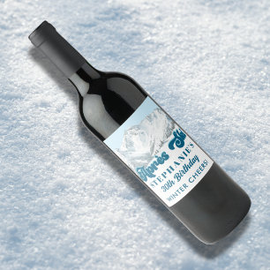 Retro Après-Ski Winterberg Geburtstagsfeier Weinetikett