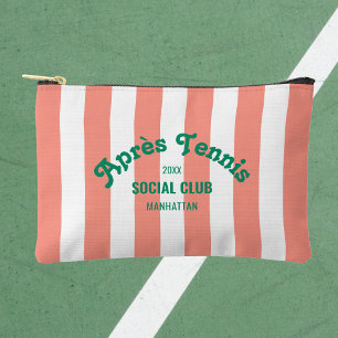 Retro Après Tennis Social Club Rosa Streifen  Zubehörtasche