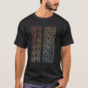 Retro April 1960 Muster Vintag April 1960 Geburtst T-Shirt