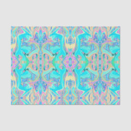 Retro Aqua Blue Liquid Art on Abstrakt Hydrangeas Seidenpapier