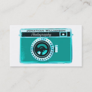 Retro Aqua-Kamera-Fotografie-Visitenkarten Visitenkarte