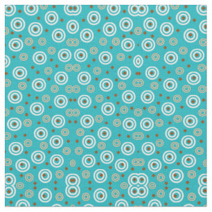 Retro Aqua-Orangenmuster Stoff