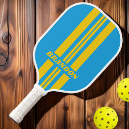 Retro Aqua Reef Doppelte Kundgebung Streifen mit N Pickleball Schläger