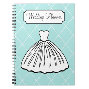 Retro Aqua Wedding Planner Notebook Notizblock