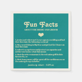 Retro Aquamarin Blue Fun Fakten Personalisiert Serviette