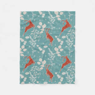 Retro Aquamarin Capricorn Zodiac Festivum Tier Fleecedecke