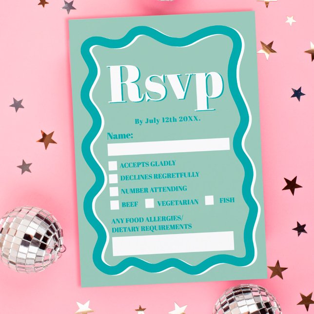 Retro aquamarine blaue Kurve quiggile uAwg Einladung (Von Creator hochgeladen)