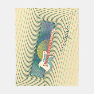 Retro Aquamarine elektrische Gitarre Cooler Person Fleecedecke